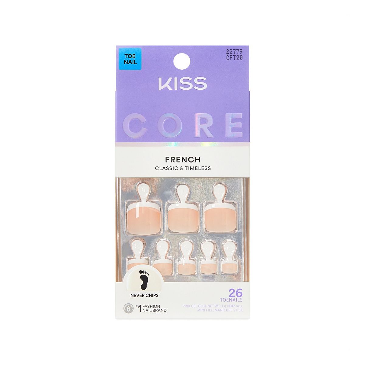 Kiss Core French Toenails Two Of A Kind
