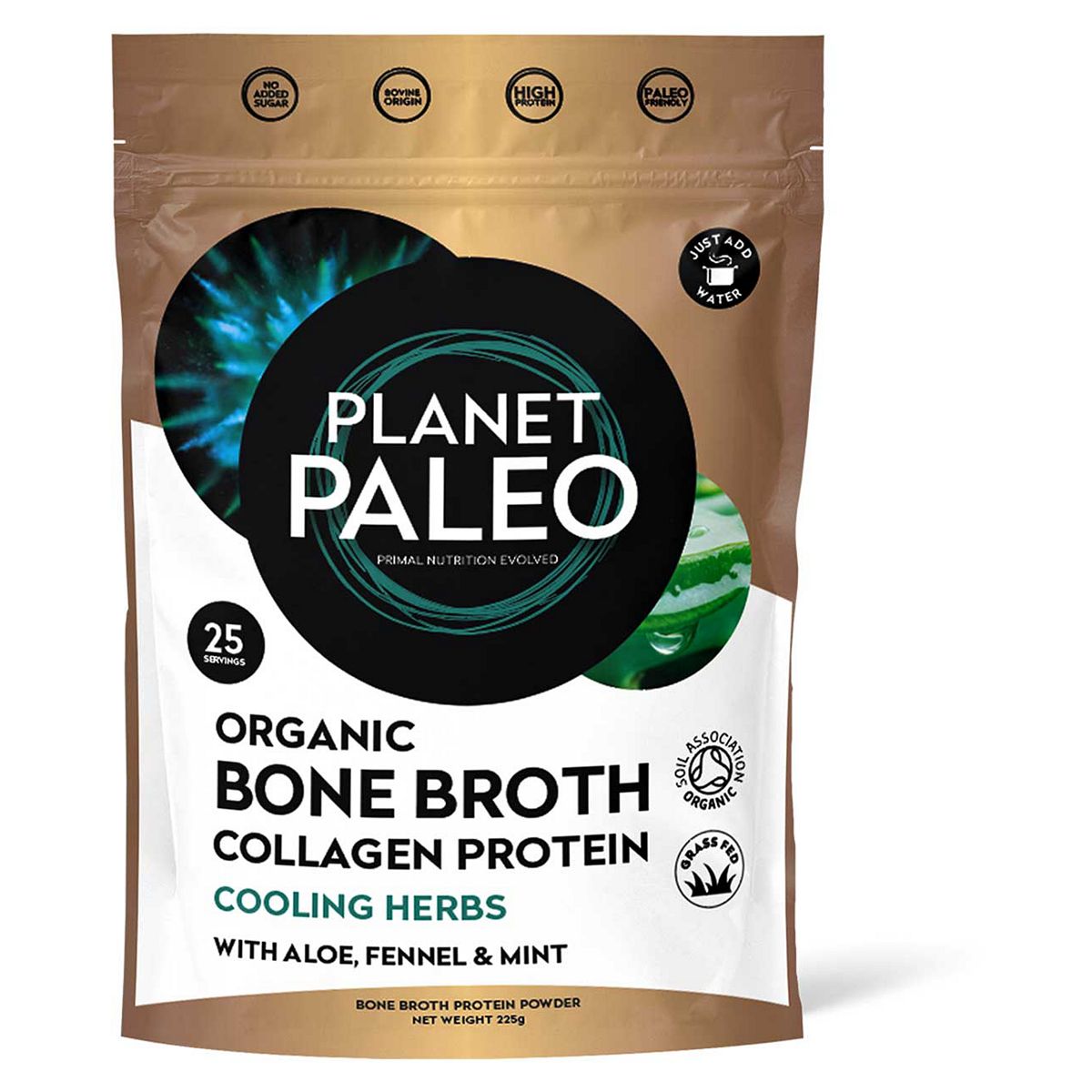 Planet Paleo Organic Bone Broth Protein Powder Cooling Herbs 225g
