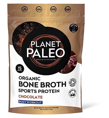 Click to view product details and reviews for Planet Paleo Organic Bone Broth Protein Powder Sports Protein Chocolate 240g.
