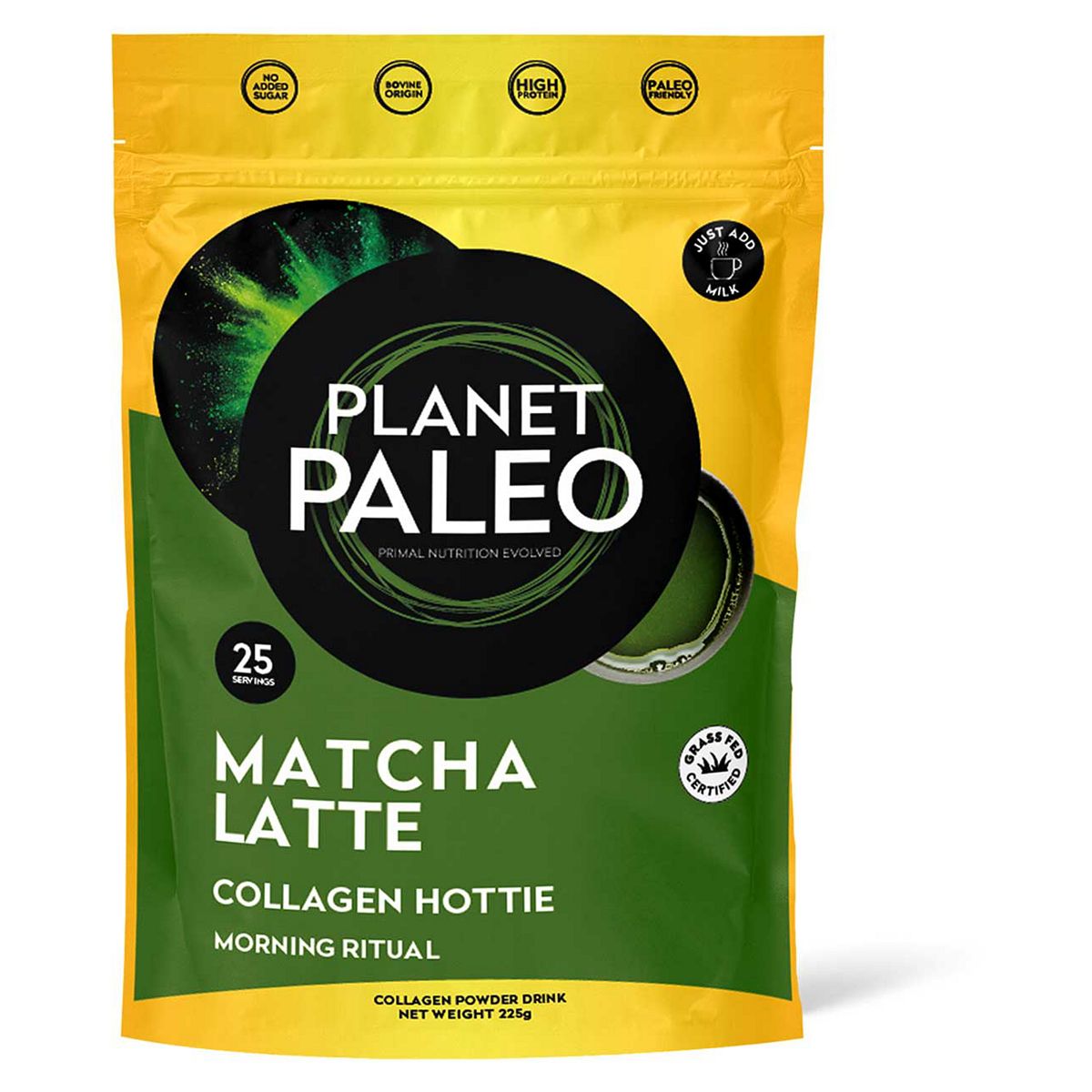 Planet Paleo Matcha Latte Collagen Hottie Powder Drink 225G