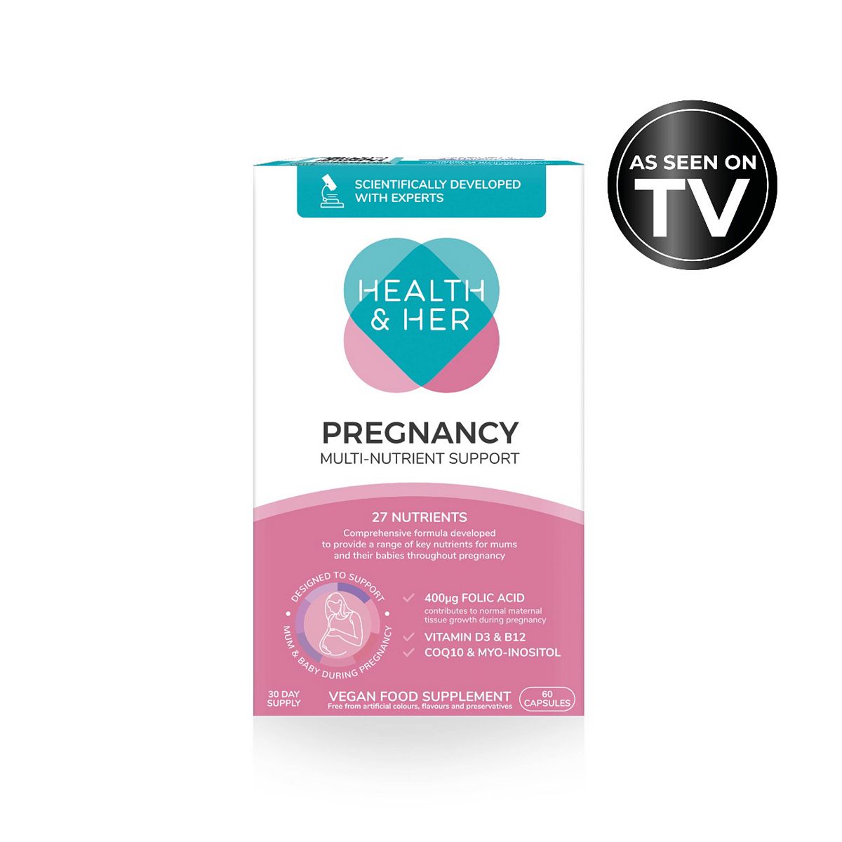 Health & Her Pregnancy Multi-Nutrient Support - 60 Capsules 30 Day Supply