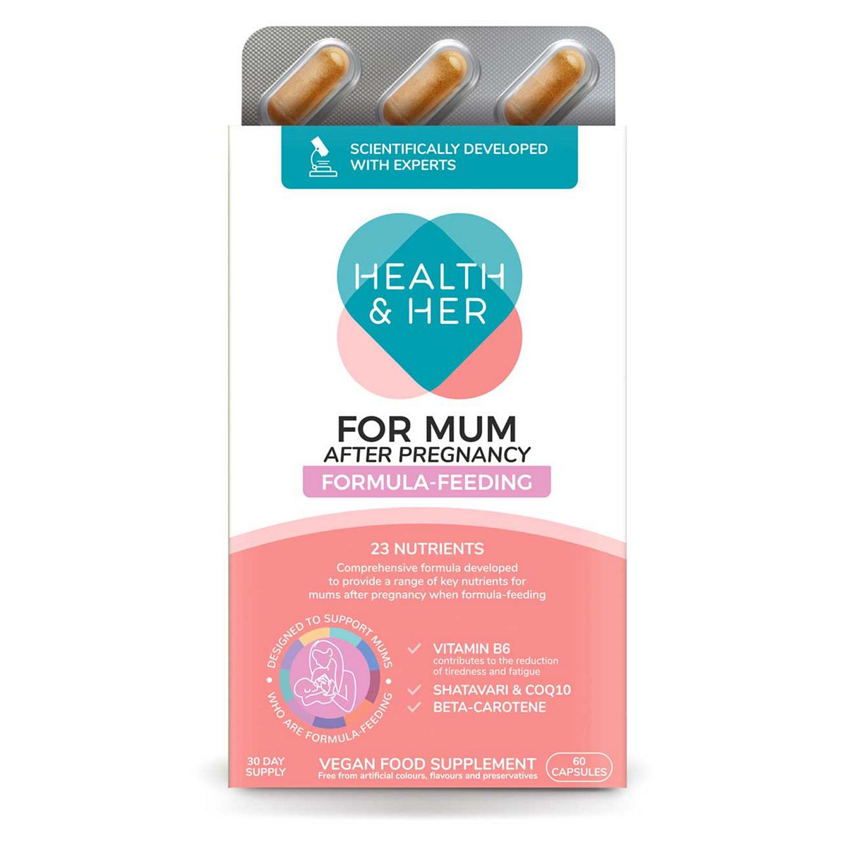 Health & Her For Mum After Pregnancy - Formula-Feeding Multi-Nutrient Support 60 Capsules