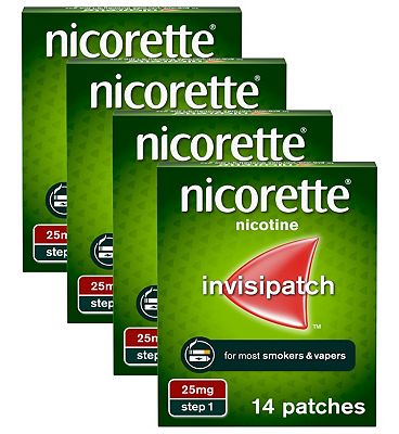 Nicorette Invisipatch 25Mg 14 Patches – Bundle, 4 Pack