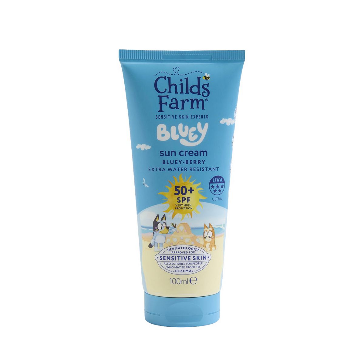 Childs Farm Bluey Spf 50+ Sun Cream Bluey-Berry Sunscreen For Kids & Sensitive Skin 100ml