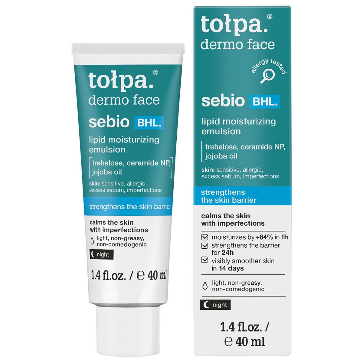 Tolpa Tołpa Dermo Face Sebio Barrier Hydrolipid Bhl Moisturizing Emulsion 40ml