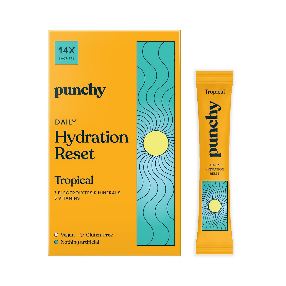 Punchy Electrolytes Daily Hydration Reset Tropical 14X 4.85G Sachets