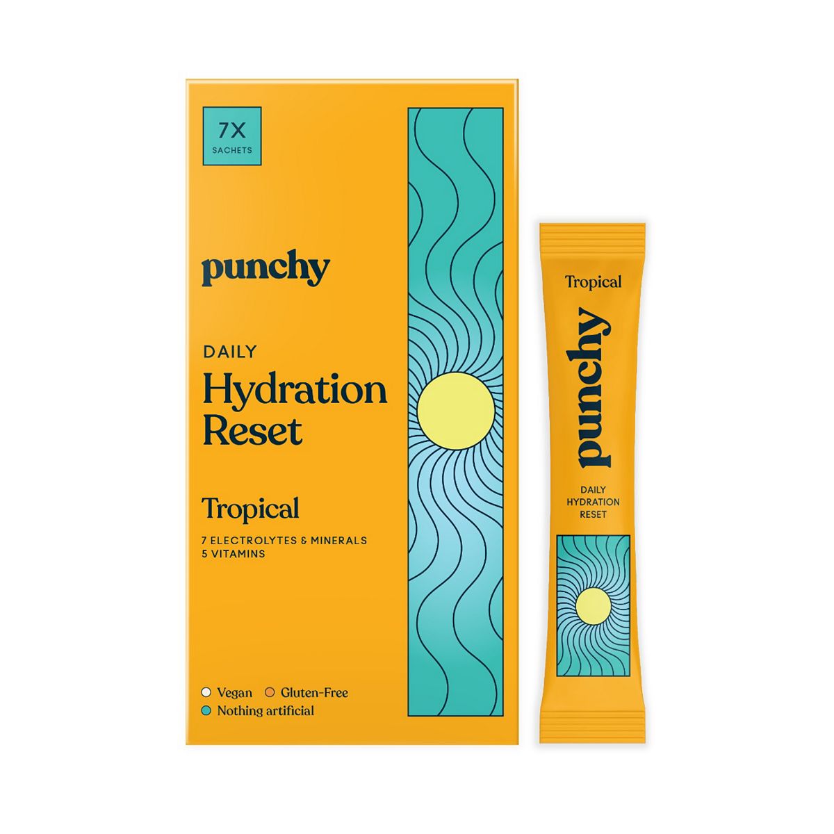 Punchy Electrolytes Daily Hydration Reset Tropical 7 X 4.85G Sachets