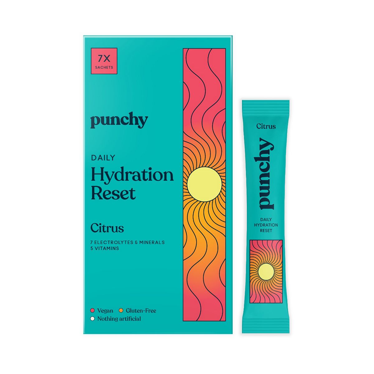 Punchy Electrolytes Daily Hydration Reset Citrus 7 X 4.85G Sachets