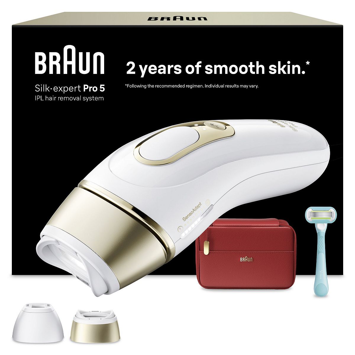 Braun Ipl Silk Expert Pro 5 At Home Hair Removal 2 Attachment Heads Pl5221