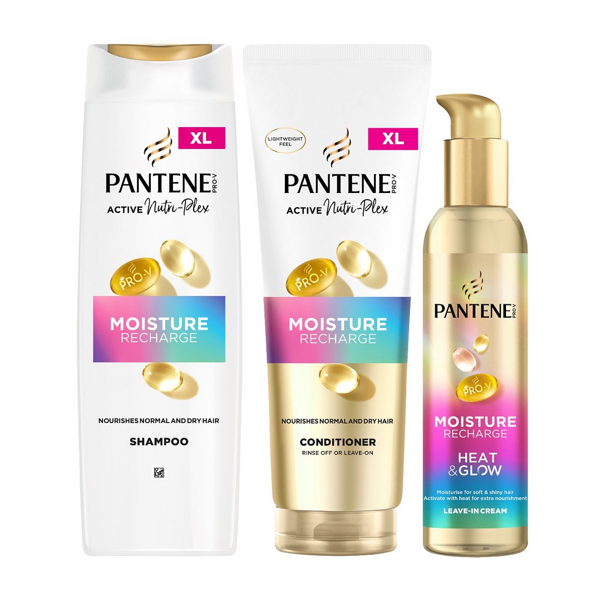 Pantene Moisture Bundle Shampoo, Conditioner & Leave On Treatment