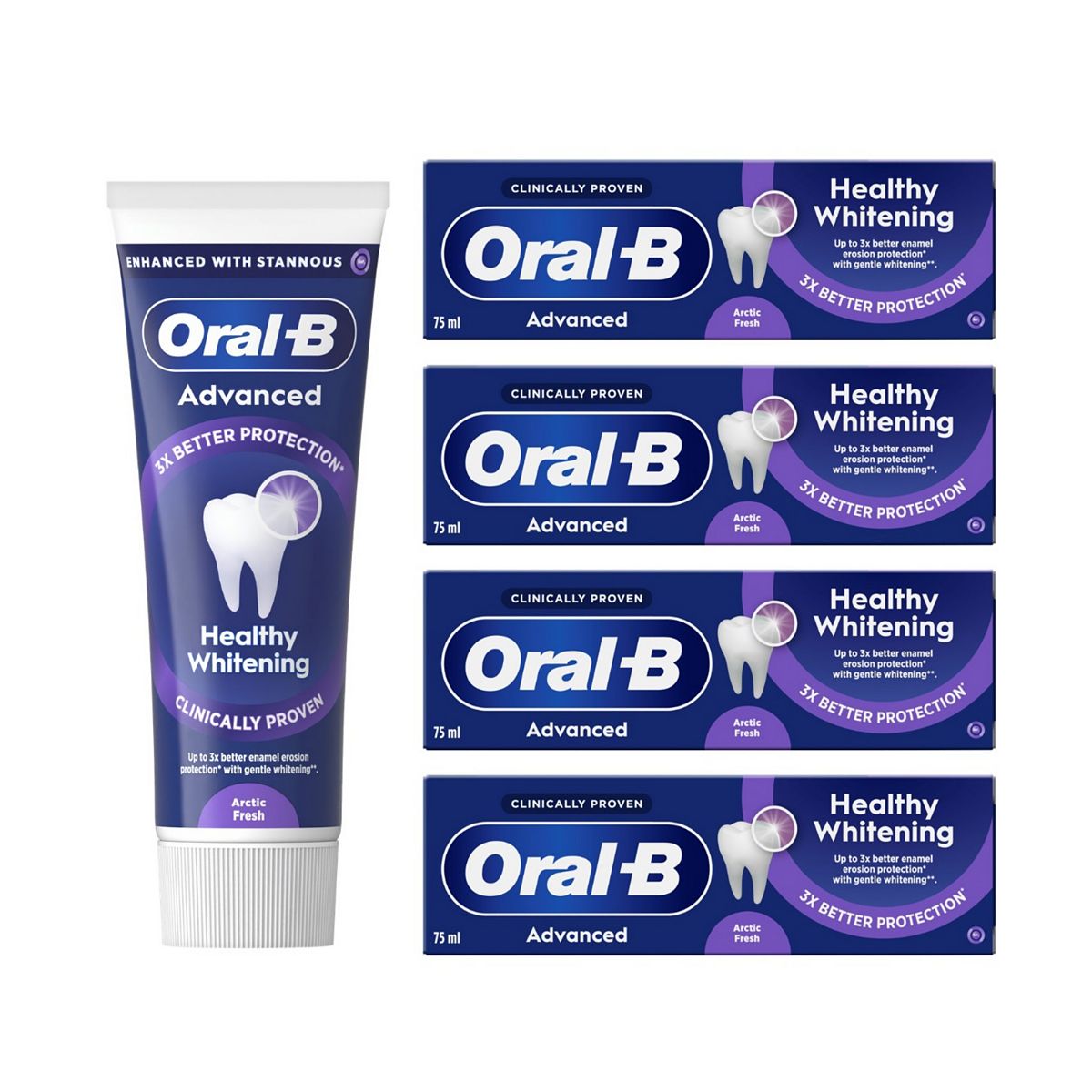 Oral B Advanced Whitening Toothpaste X4 Bundle