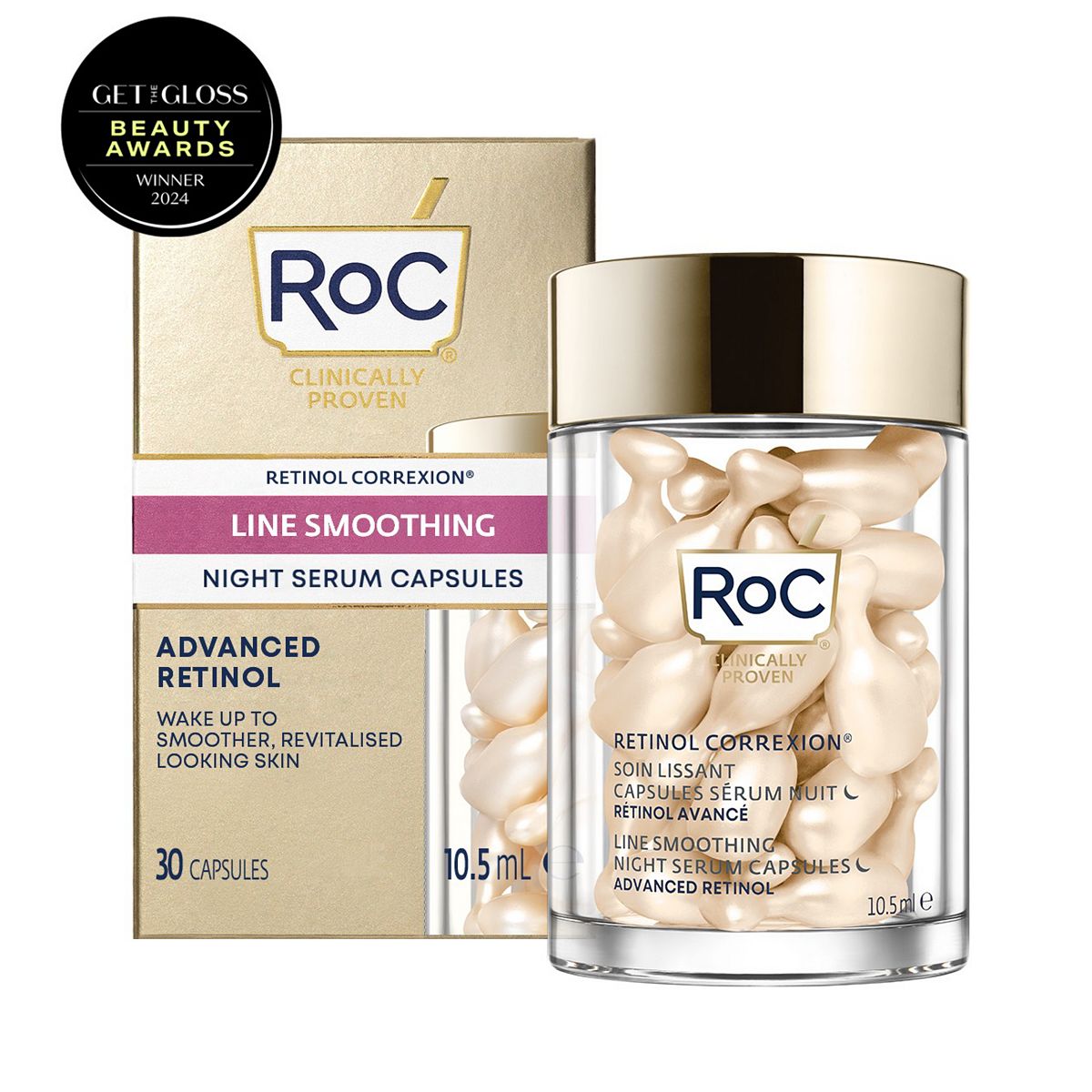 ROC Retinol Correxion Line Smoothing Night Serum Capsules 10.5ml