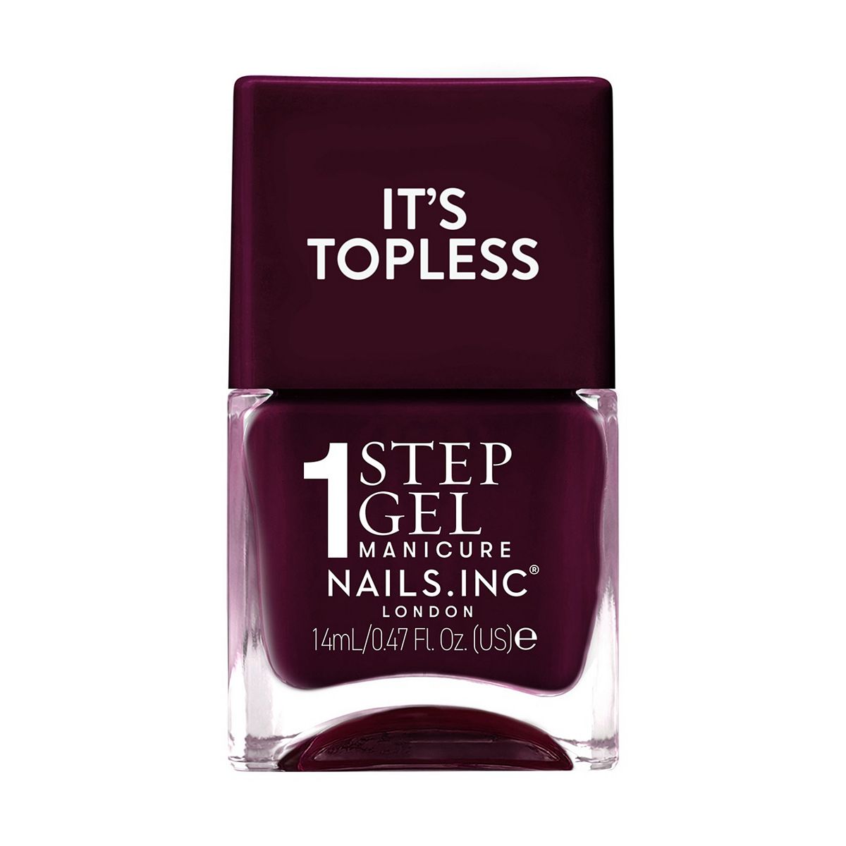 Nails Inc Nails.inc It's Topless 1-Step Gel Nail Polish, Anya Burgundy, 14ml