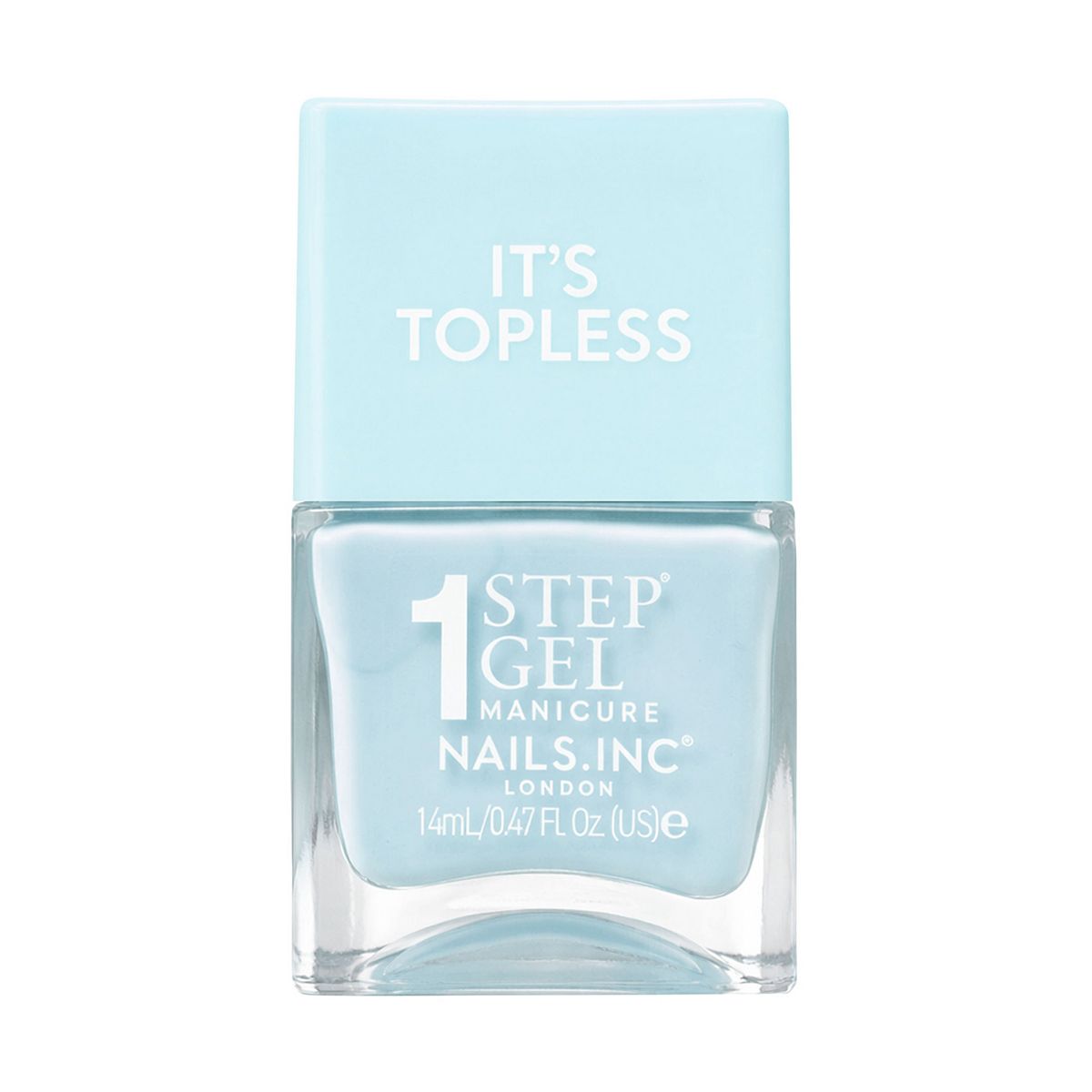 Nails Inc Nails.inc It's Topless 1-Step Gel Nail Polish, Giselle Icy Blue, 14ml