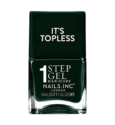 Nails Inc Nails. inc It's Topless 1-Step Gel Nail Polish, Jasmine Forest Green, 14ml