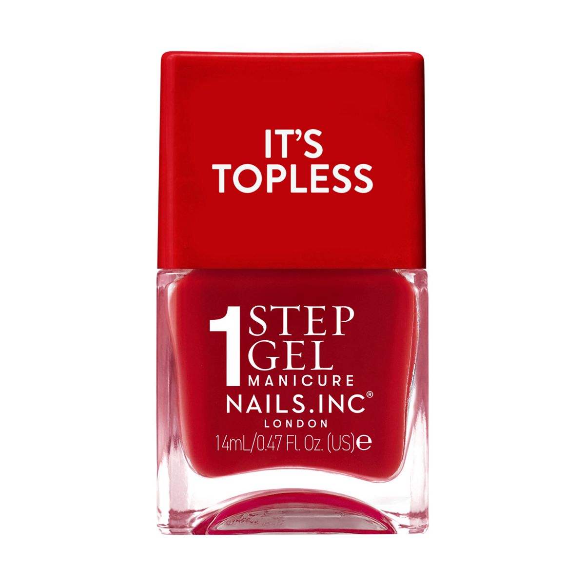 Nails Inc Nails.inc It's Topless 1-Step Gel Nail Polish, Kendall Red Creme, 14ml