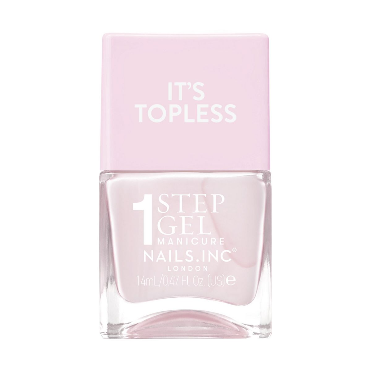 Nails Inc Nails.inc It's Topless 1-Step Gel Nail Polish, Lydia Iridescent Pink, 14ml