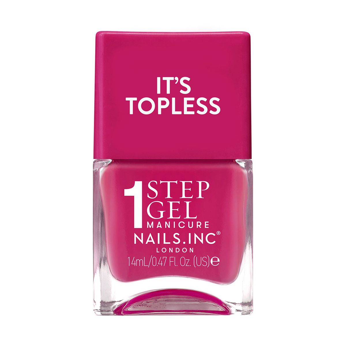 Nails Inc Nails.inc It's Topless 1-Step Gel Nail Polish, Olivia Hot Pink, 14ml