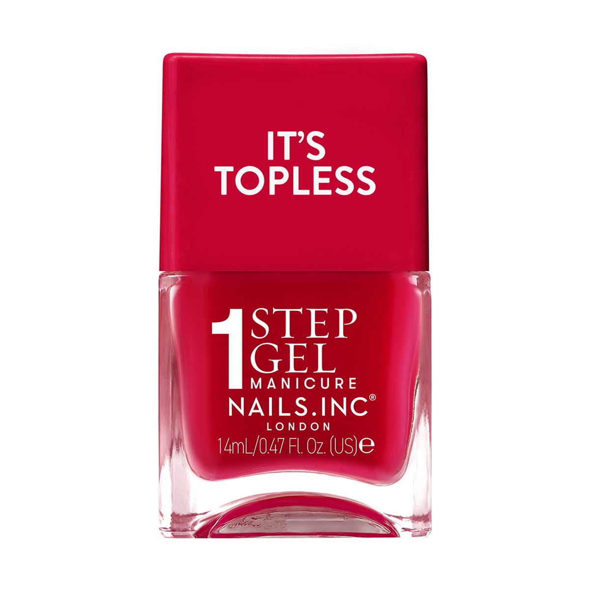 Nails Inc Nails.inc It's Topless 1-Step Gel Nail Polish, Rory Red Shimmer, 14ml