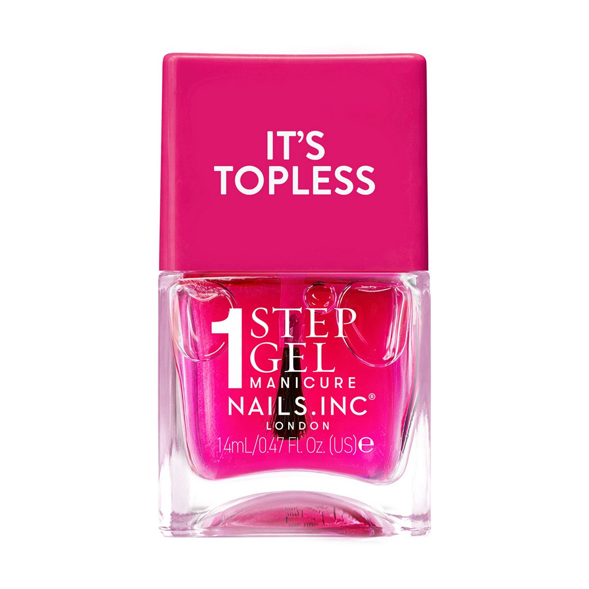 Nails Inc Nails.inc It's Topless 1-Step Gel Nail Polish, Thea Glowing Pink, 14ml