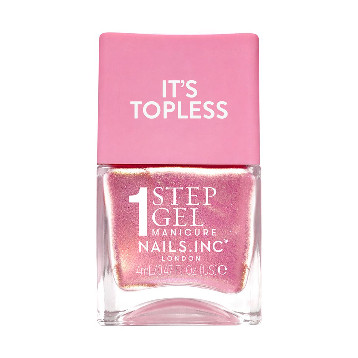 Nails Inc Nails.inc It's Topless 1-Step Gel Nail Polish, Tia Pink Gold Shimmer, 14ml
