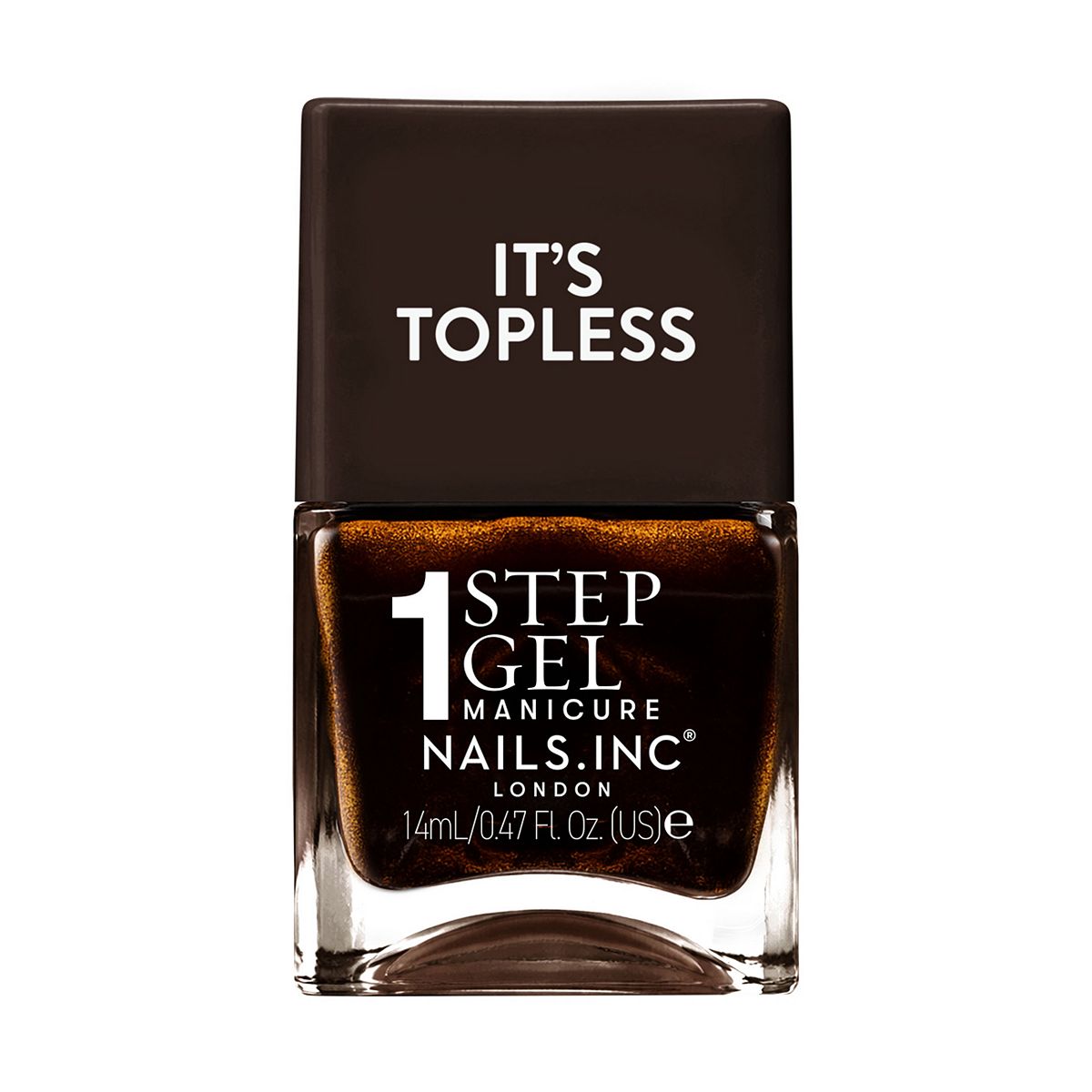 Nails Inc Nails.inc It's Topless 1-Step Gel Nail Polish, Zoe Brown Shimmer, 14ml
