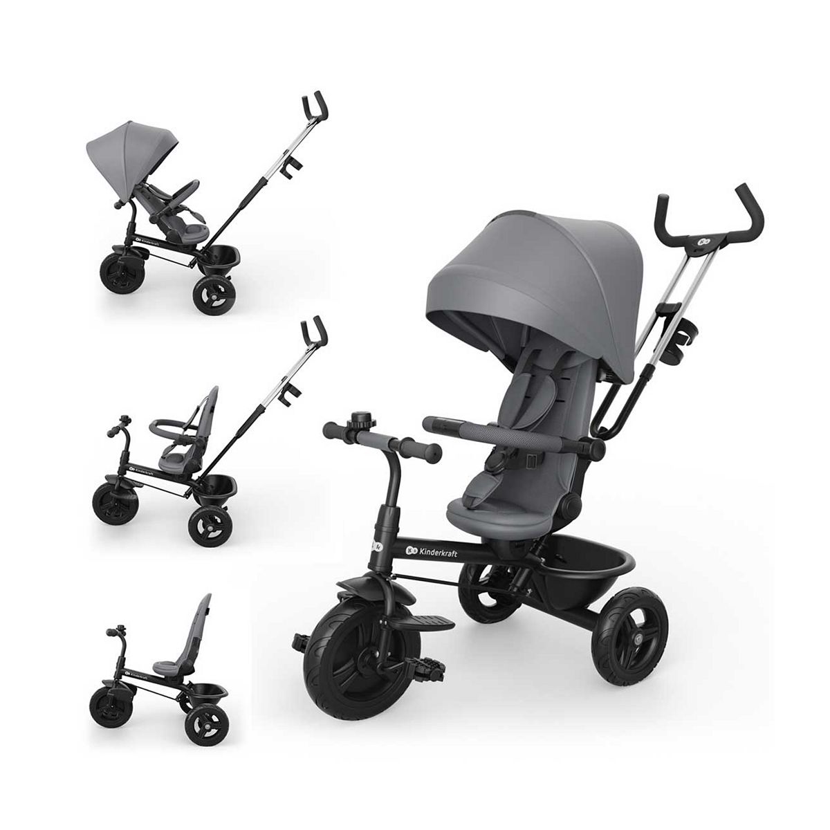 Kinderkraft Aston 2 Plus Tricycle - Grey