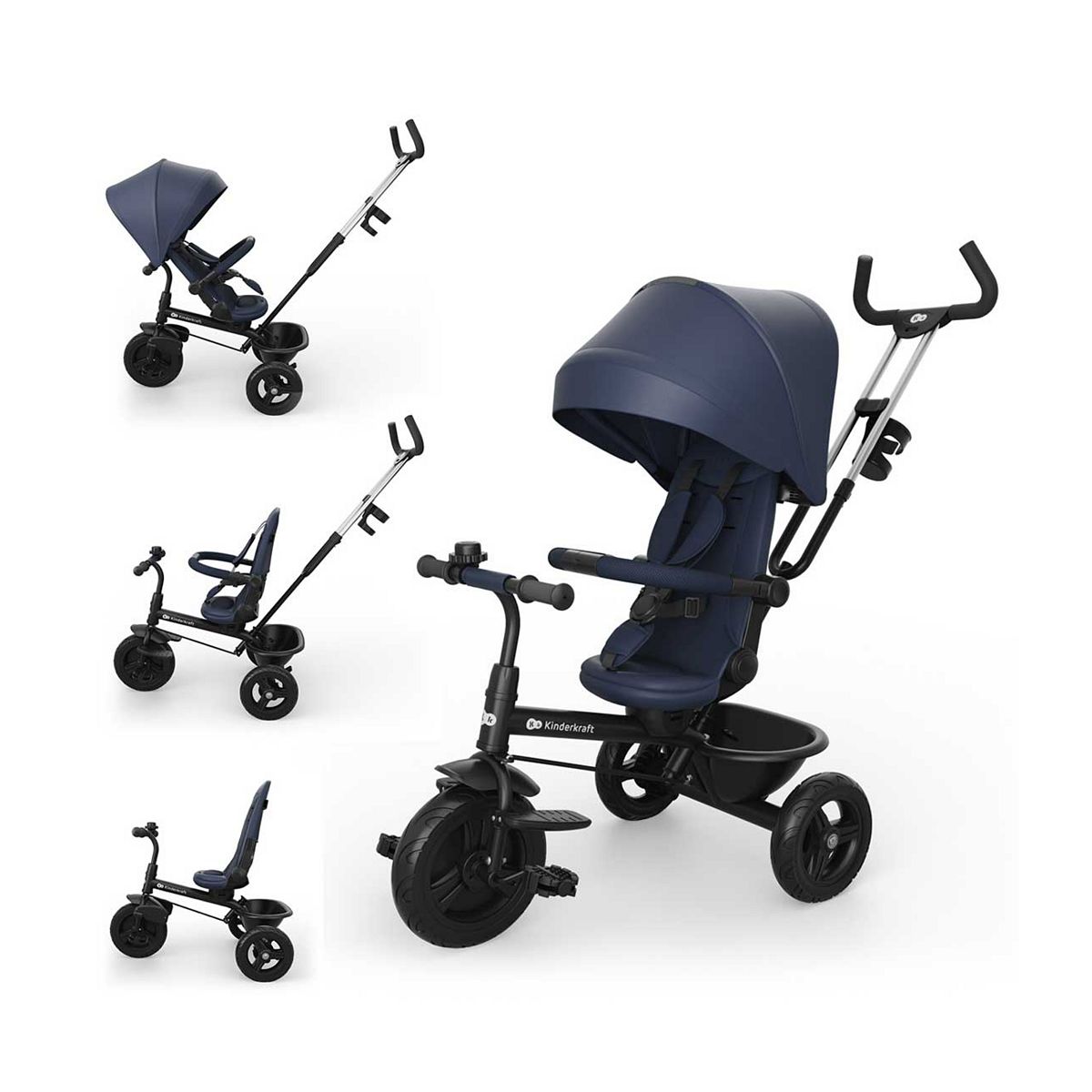 Kinderkraft Aston 2 Plus Tricycle - Navy