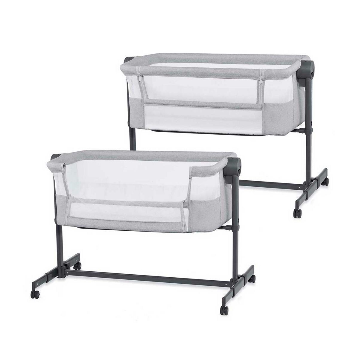 Kinderkraft Nestee Up 2 Bedside Crib - Light Grey