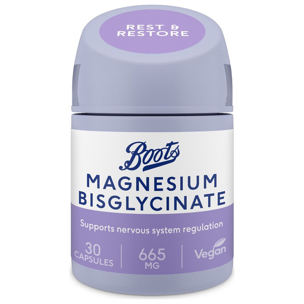   Magnesium Bisglycinate 665Mg, Food Supplement, 30 Capsules