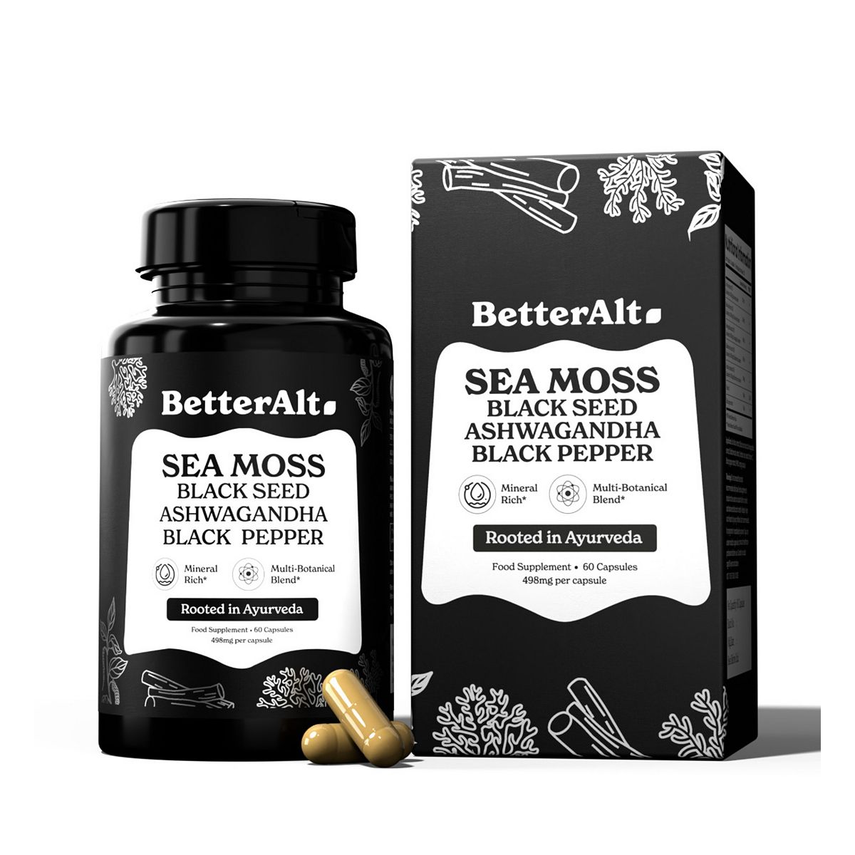 Betteralt Seamoss Capsules – Mineral-Rich Sea Moss Formula, 60