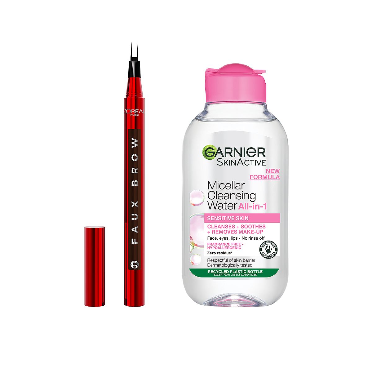 L'Oreal Paris Faux Brow Dark Brunette & Garnier Micellar Water 100Ml Duo