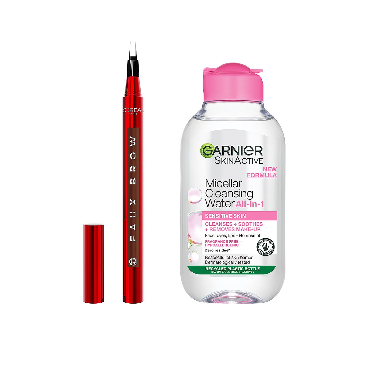 L'Oreal Paris Faux Brow Light Brunette & Garnier Micellar Water 100Ml Duo