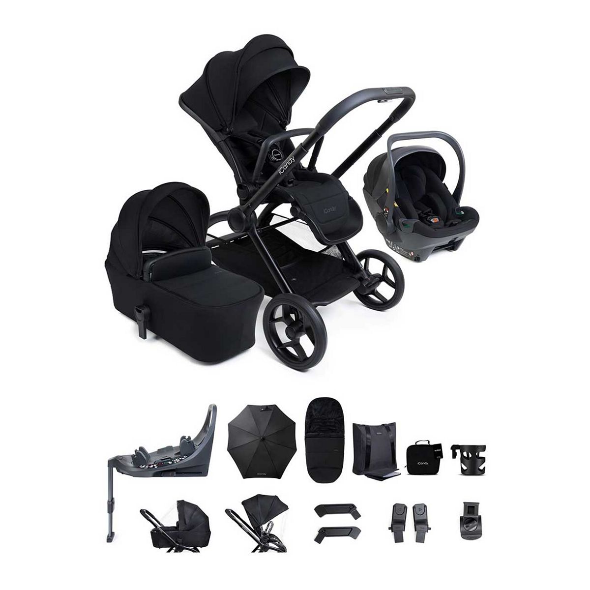 Icandy Core 2 Black Complete Travel Bundle With Cocoon 360 And Base