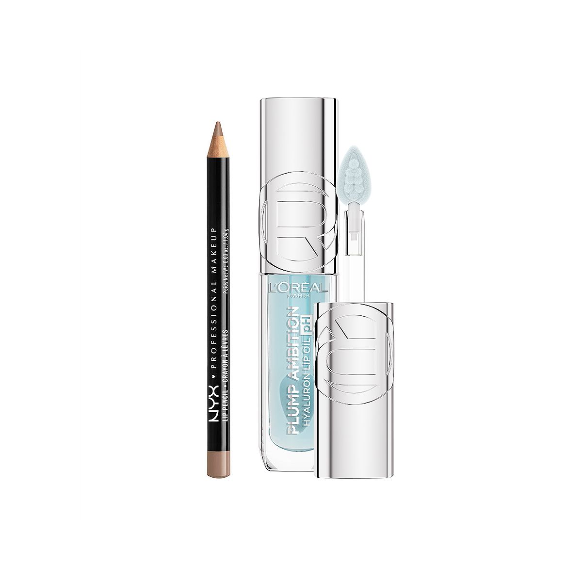 L'Oreal Nyx Slim Lip Liner Pencil Cocoa & Paris Plump Ambition Oil Ph Cristal Ice Duo