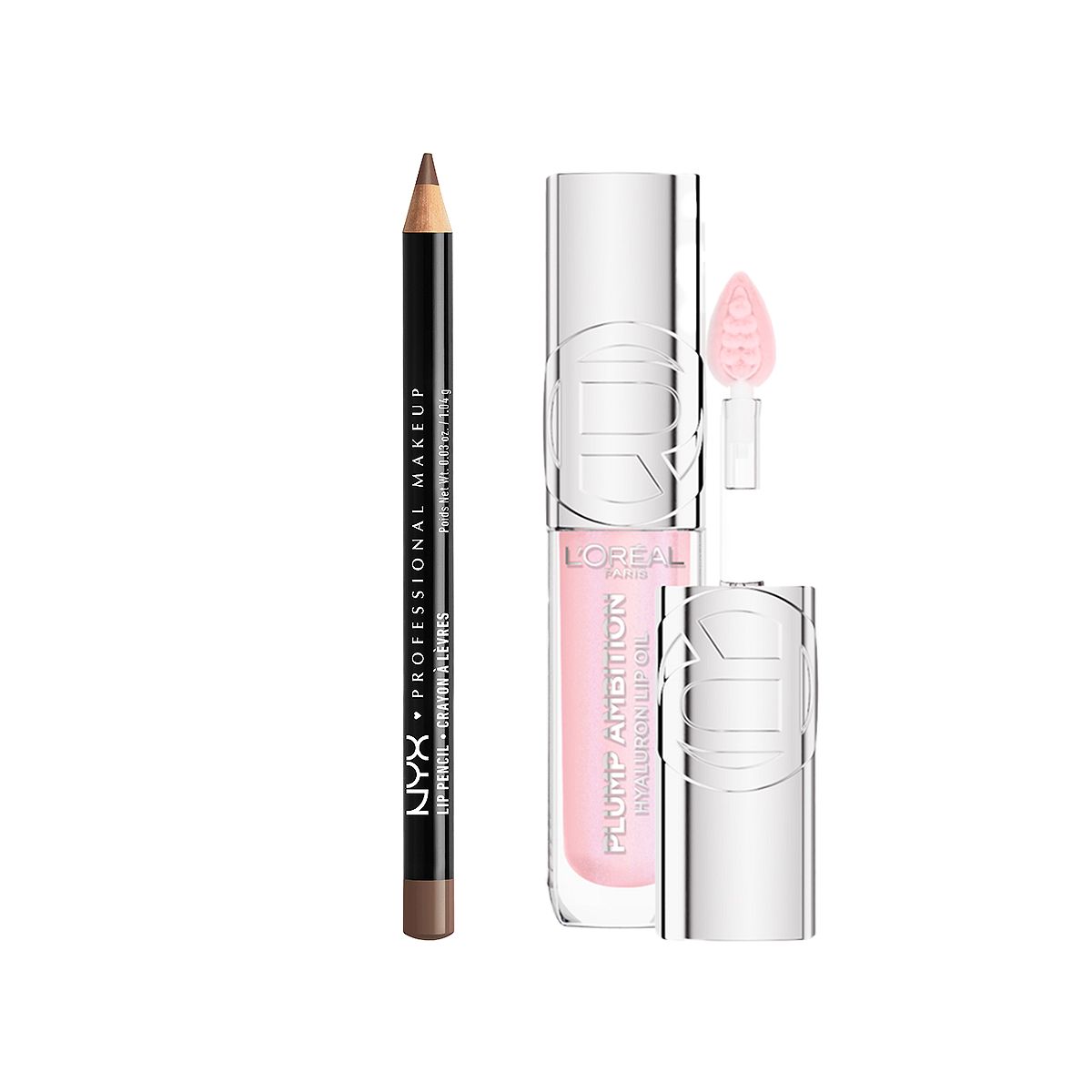 L'Oreal Nyx Slim Lip Liner Pencil Espresso & Paris Plump Ambition Oil Ph Cristal Ice Duo