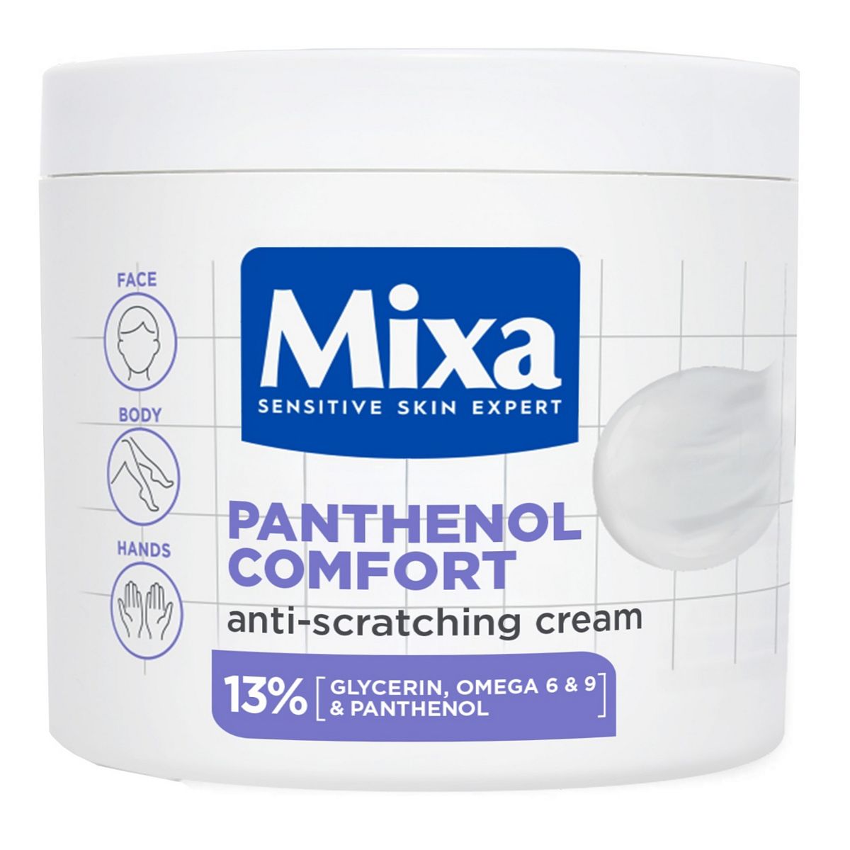 Mixa Body Cream, Panthenol Comfort Restoring Soothing Moisturiser, 400ml