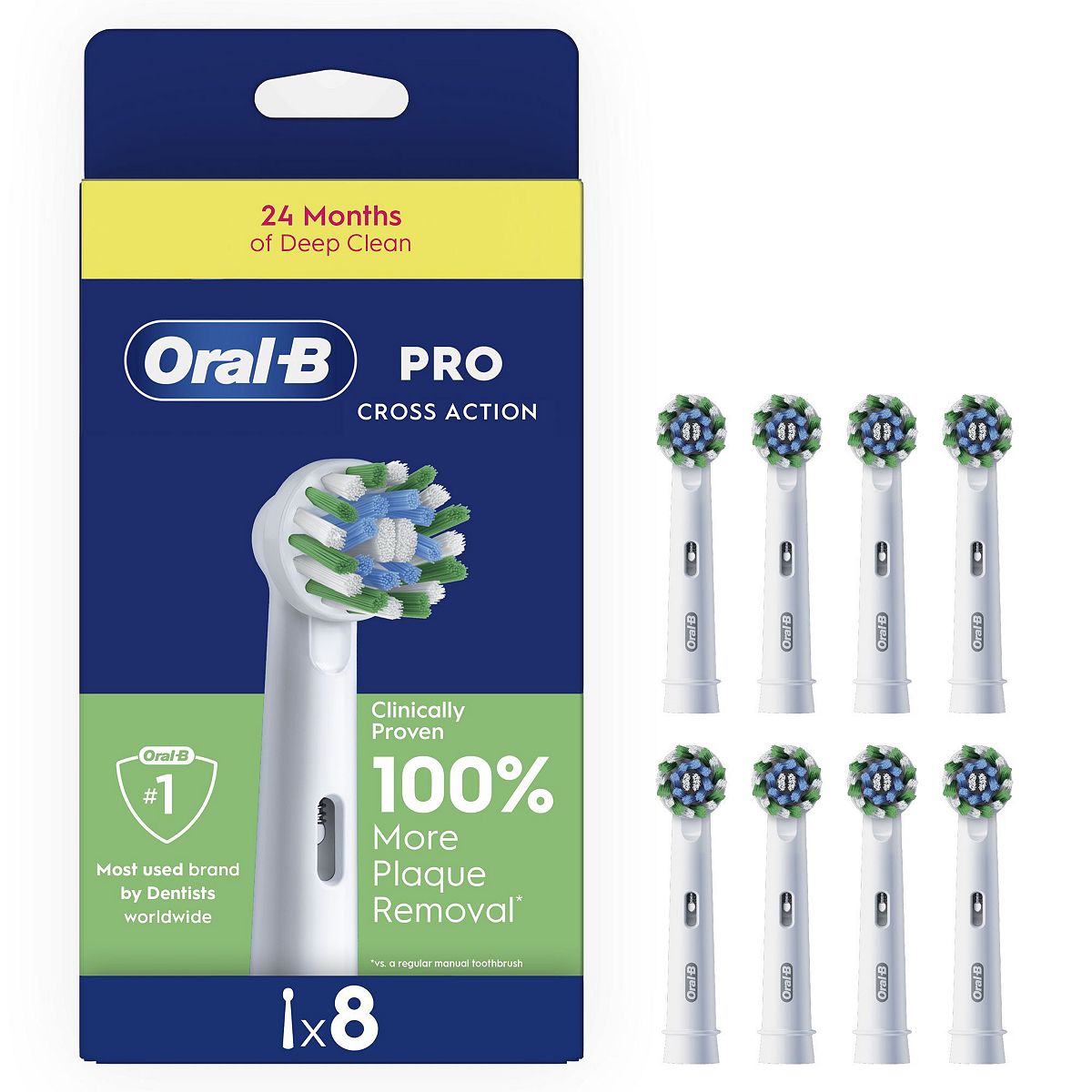 Oral B Oral-B Pro Cross Action Toothbrush Heads - 8 Pack