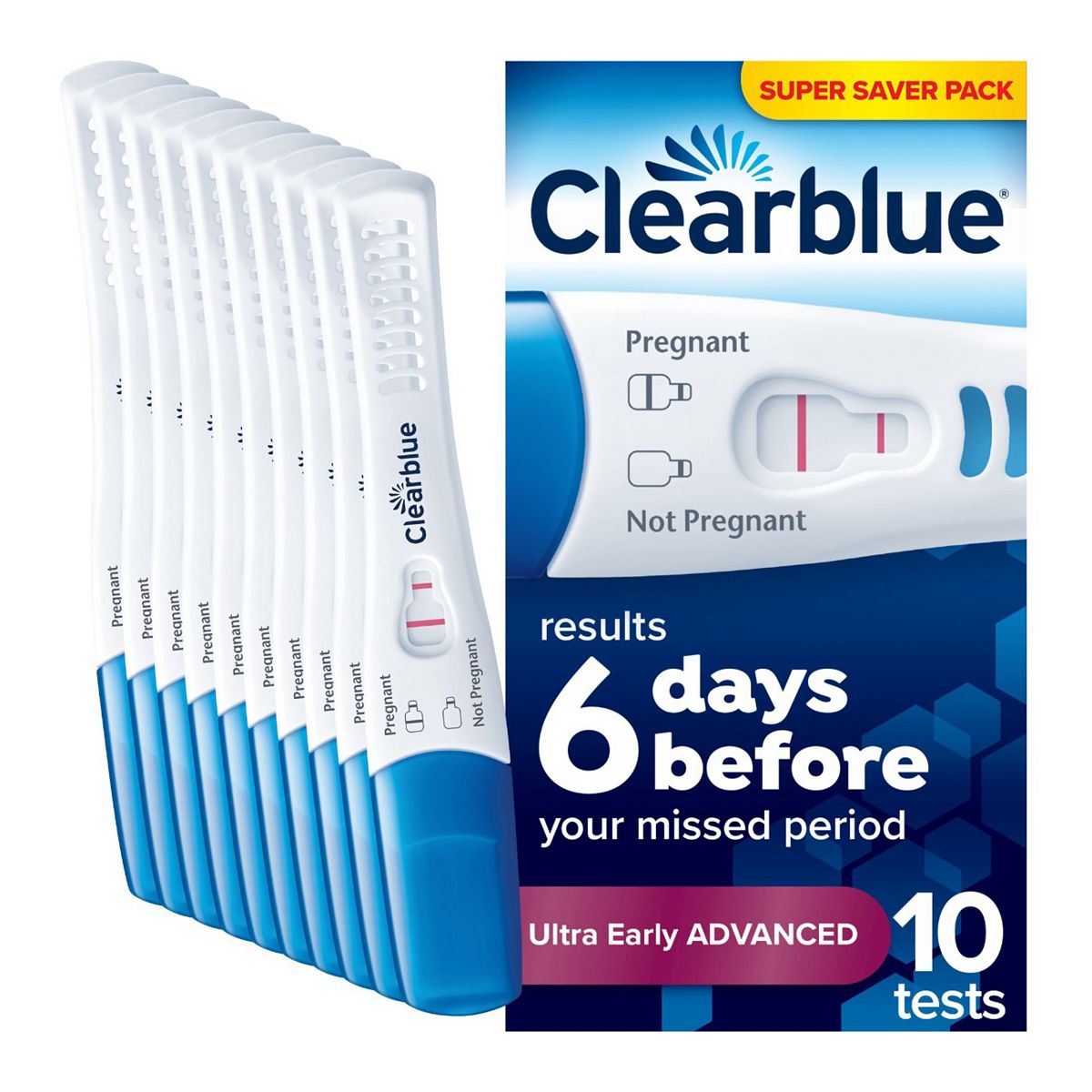 Clearblue Pregnancy Test, Ultra Early Advanced, Results 6 Days Early, 10 Tests