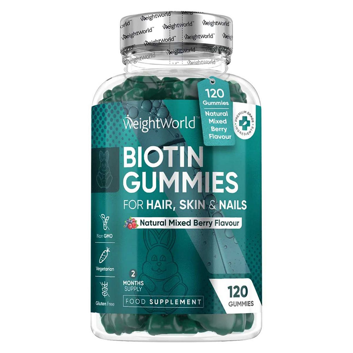 Weightworld Biotin Gummies For Hair Skin And Nails 5000Mcg 120