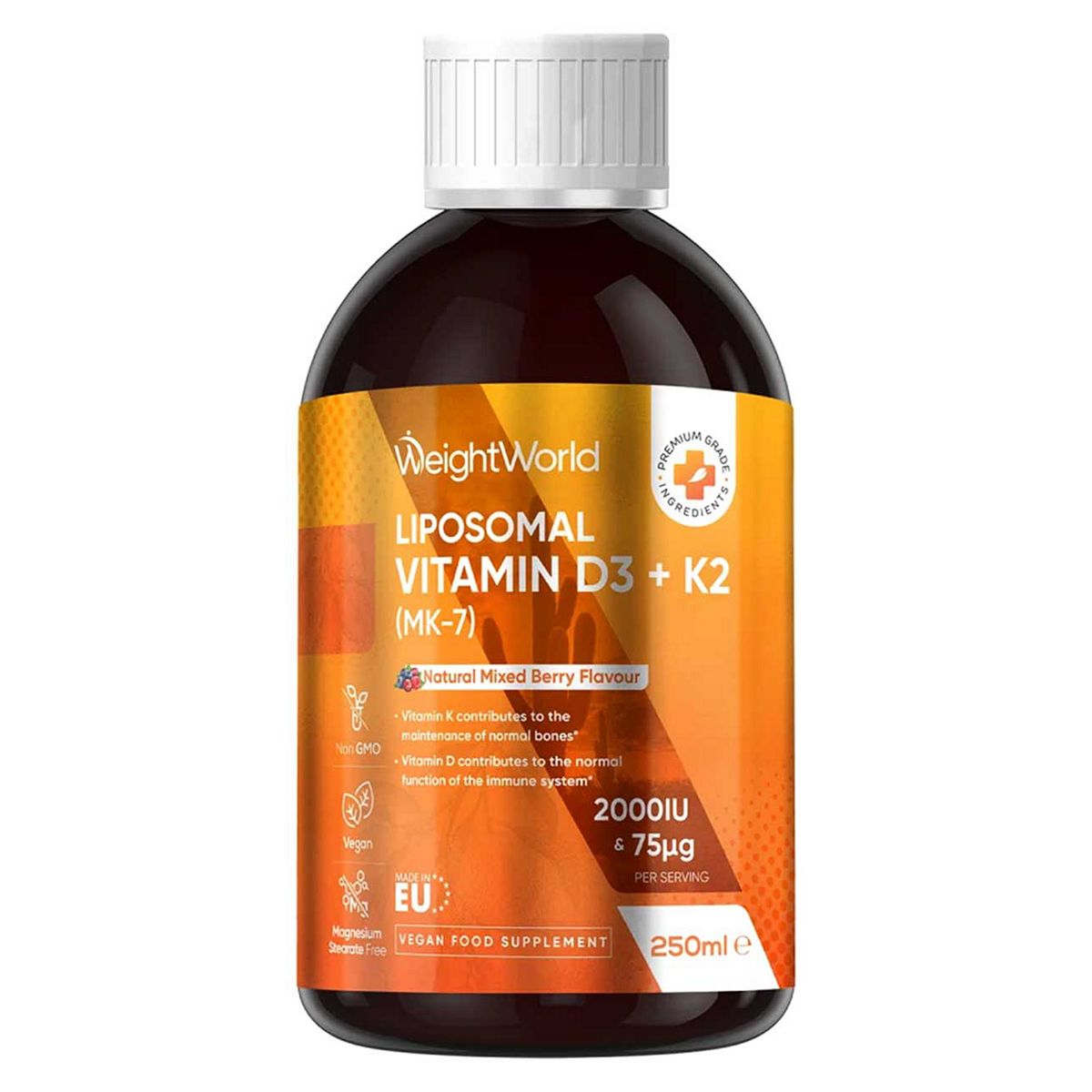 Weightworld Liposomal Vitamin D3 2000Iu K2 75Mcg250 Ml, 250Ml