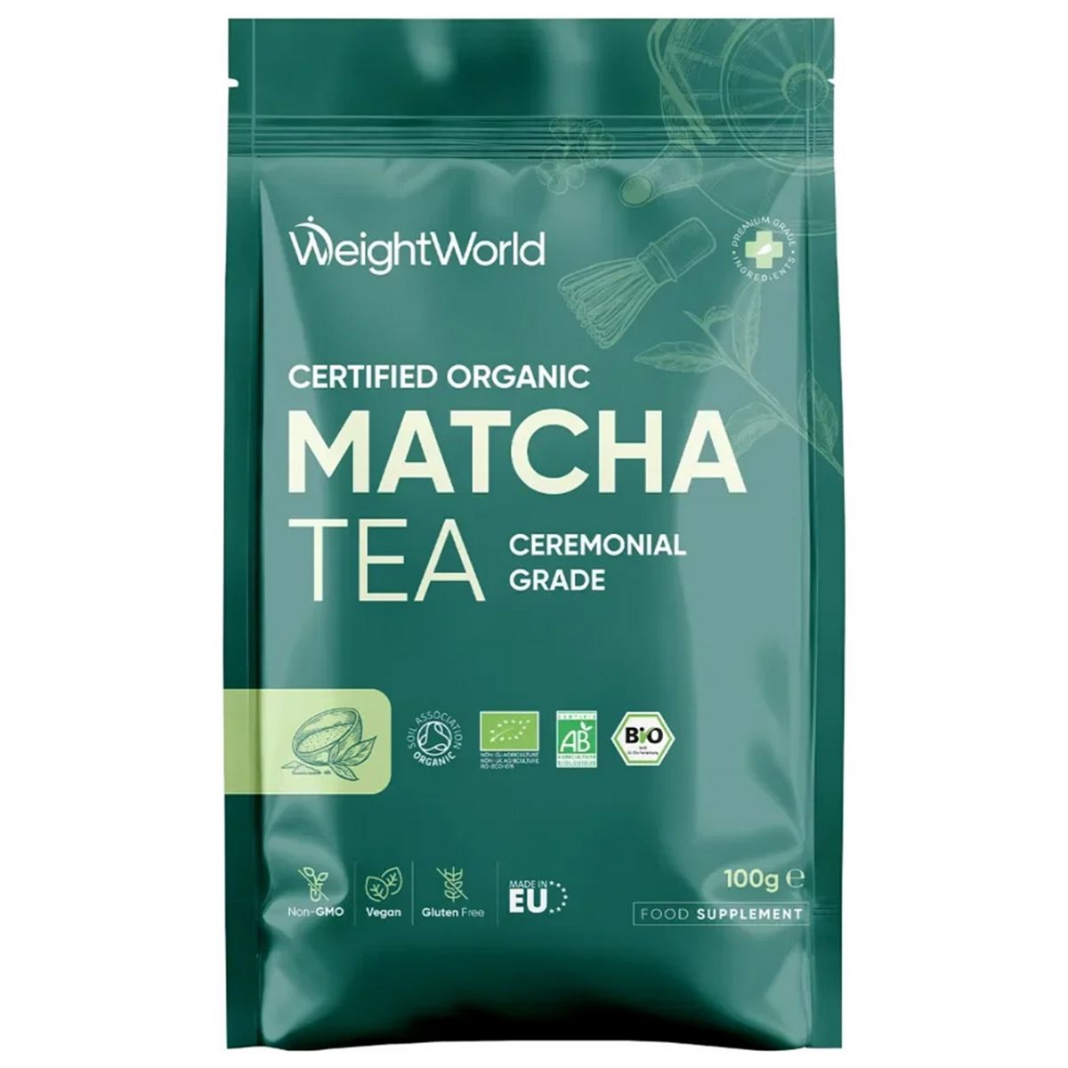 Weightworld Certified Organic Ceremonial Matcha Tea 100G Powder