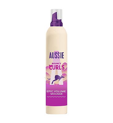 Aussie Bouncy Curls Epic Volume Mousse 200 Ml. Definition And Heat Protection For Wavy, Curly Hair, 200ml