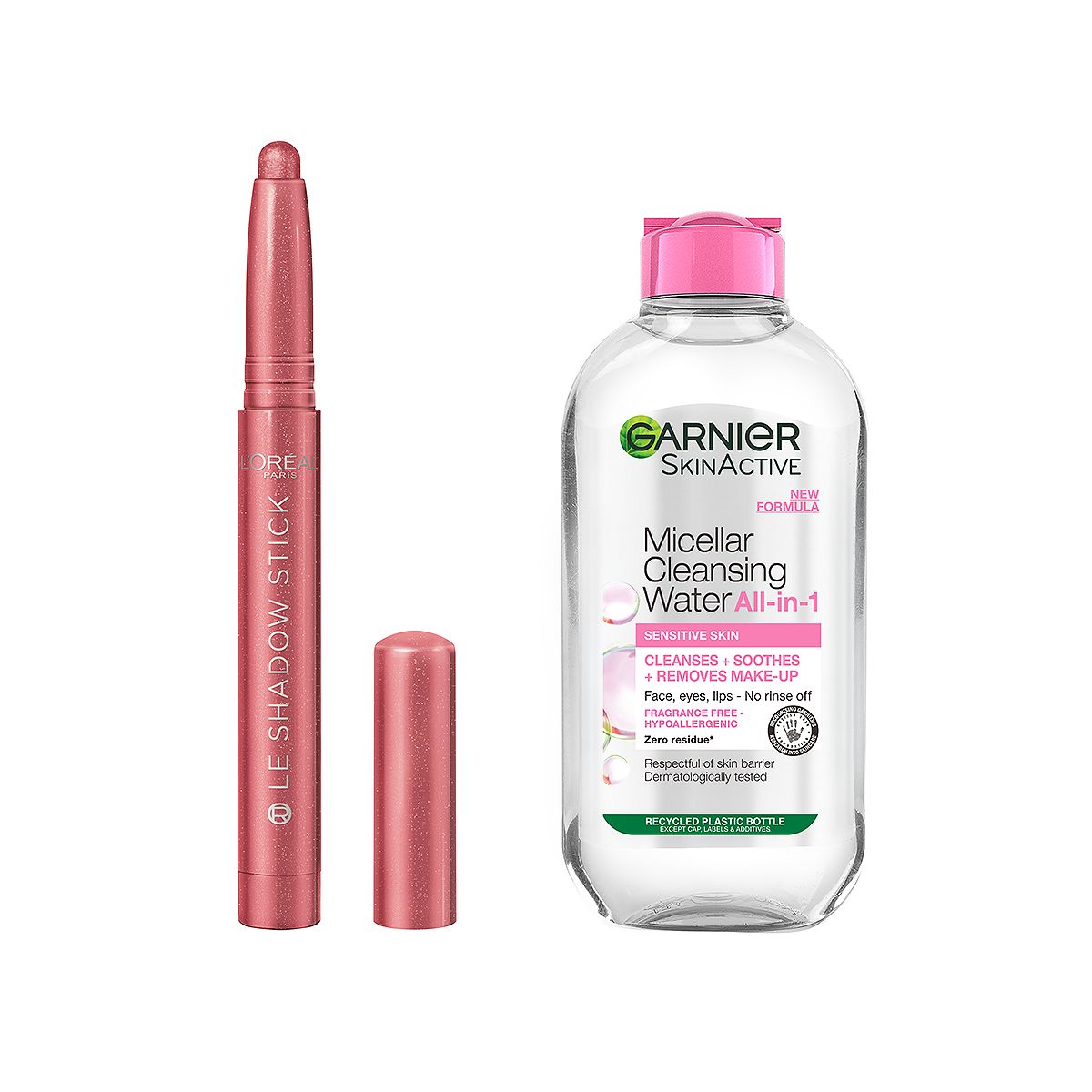 L'Oreal Paris Paradise Le Shadow Stick Cloudy Rose & Garnier Micellar Water200 Ml Duo Bundle Br/>