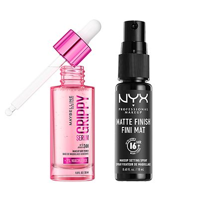 Maybelline Grippy Primer & Nyx Matte Mini Setting Spray Duo Bundle
