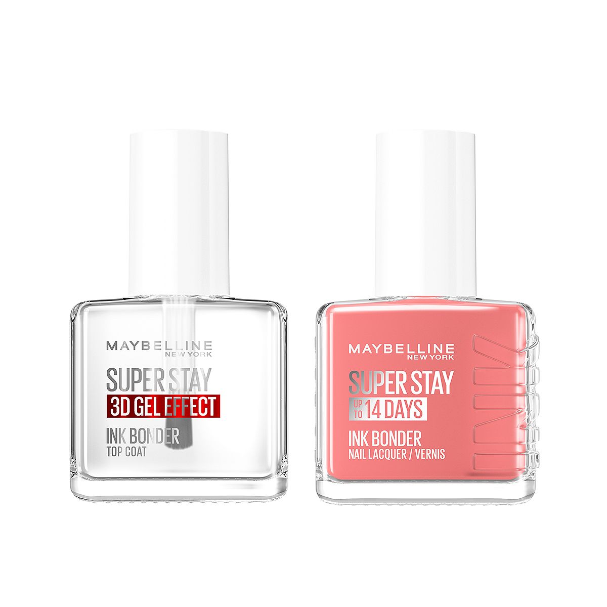 Maybelline Superstay Ink Nude Rose & Bonder Top Coat Nail Polish Duo Bundle