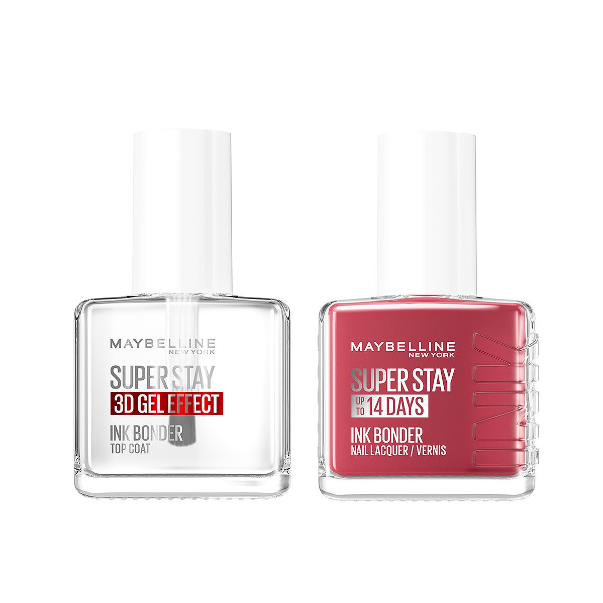 Maybelline Superstay Ink Really Rosy & Bonder Top Coat Nail Polish Duo Bundle