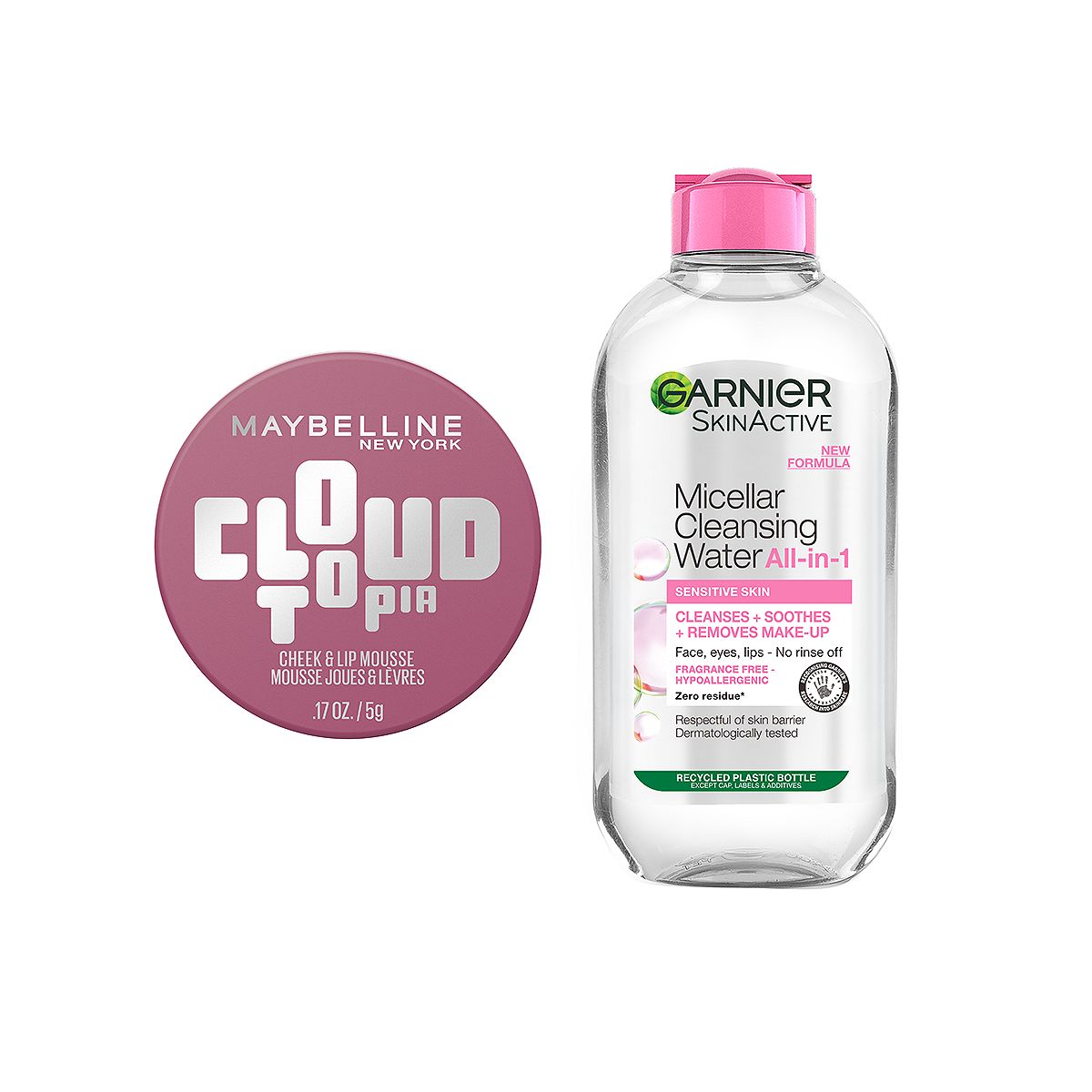 Maybelline Cloudtopia Blush Twilight Berry & Garnier Micellar Water200 Ml Duo Bundle, 200ml