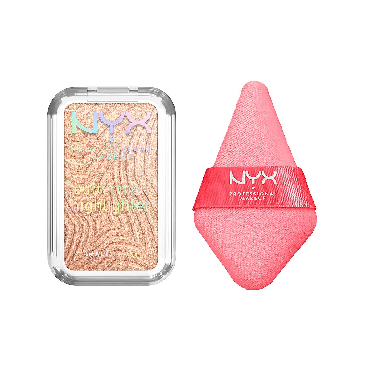 NYX Professional Makeup Nyx Buttermelt Highlighter Glaze It Butta & Wondersnatch Face Powder Puff Duo Bundle