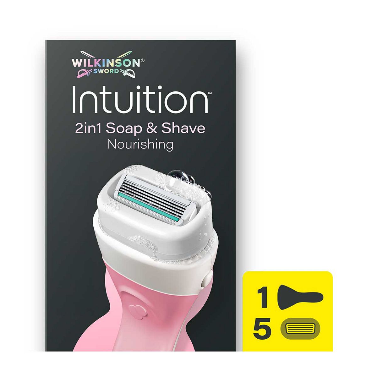 Wilkinson Sword Intuition 2In1 Soap & Shave Nourishing Razor + Blades Xl Pack - And 5 X